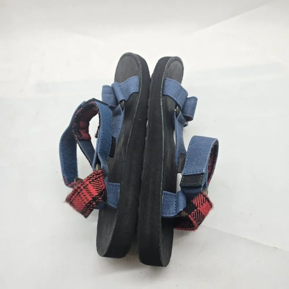 Teva Original Universal Outdoor Men's Sandals Size 9 Blue Red Plaid